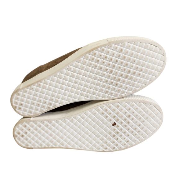 Steve Madden Womens Wavery Wedge Sneakers Size 8.5 Tan Perforated Suede Sporty - Picture 9 of 12